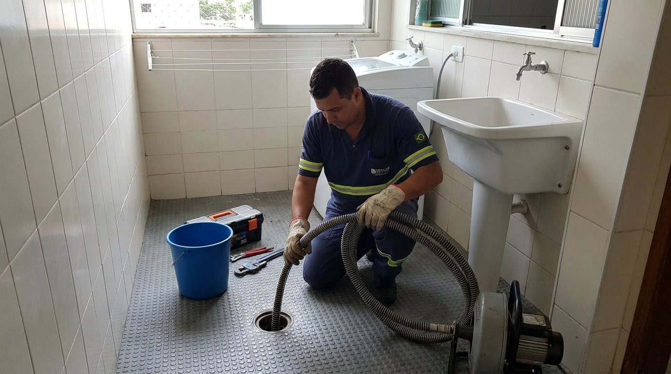 Desentupimento de ralo residencial em Tatuapé‑SP