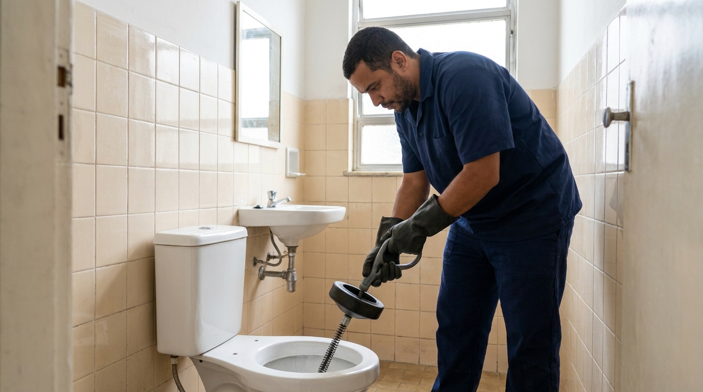 Desentupimento de vaso residencial em Tatuapé‑SP